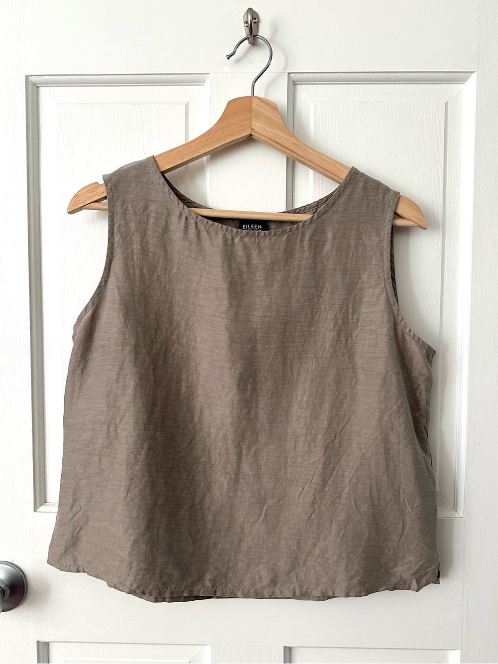 Eileen Fisher Silk Linen Shell Tank Top Minimalist Lagenlook Size M